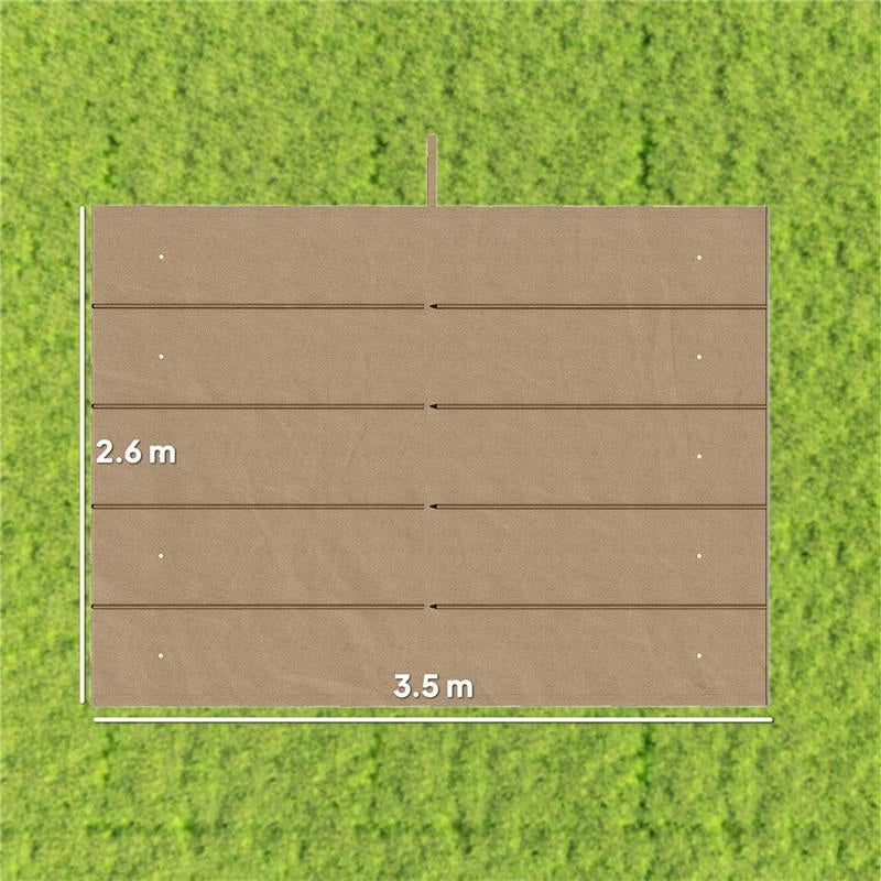 TETTO PER GAZEBO PERGOLA CON 10 FORI DI DRENAGGIO IN POLIESTERE, 350X260 CM, PER PERGOLA 4X3M, MARRONE CHIARO