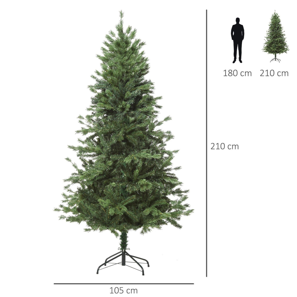 Albero di Natale Artificiale 210 cm 934 Rami  Pino Verde