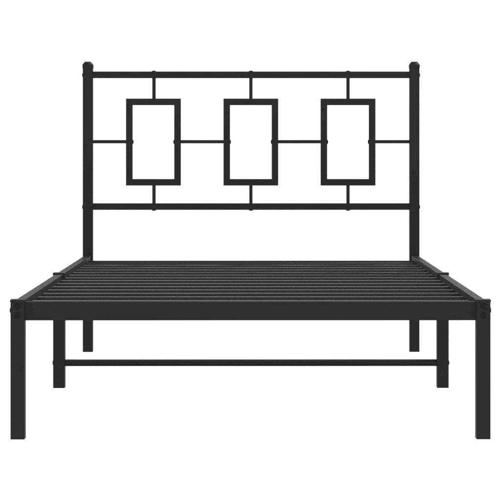 Giroletto con Testiera Metallo Nero 100x200 cm