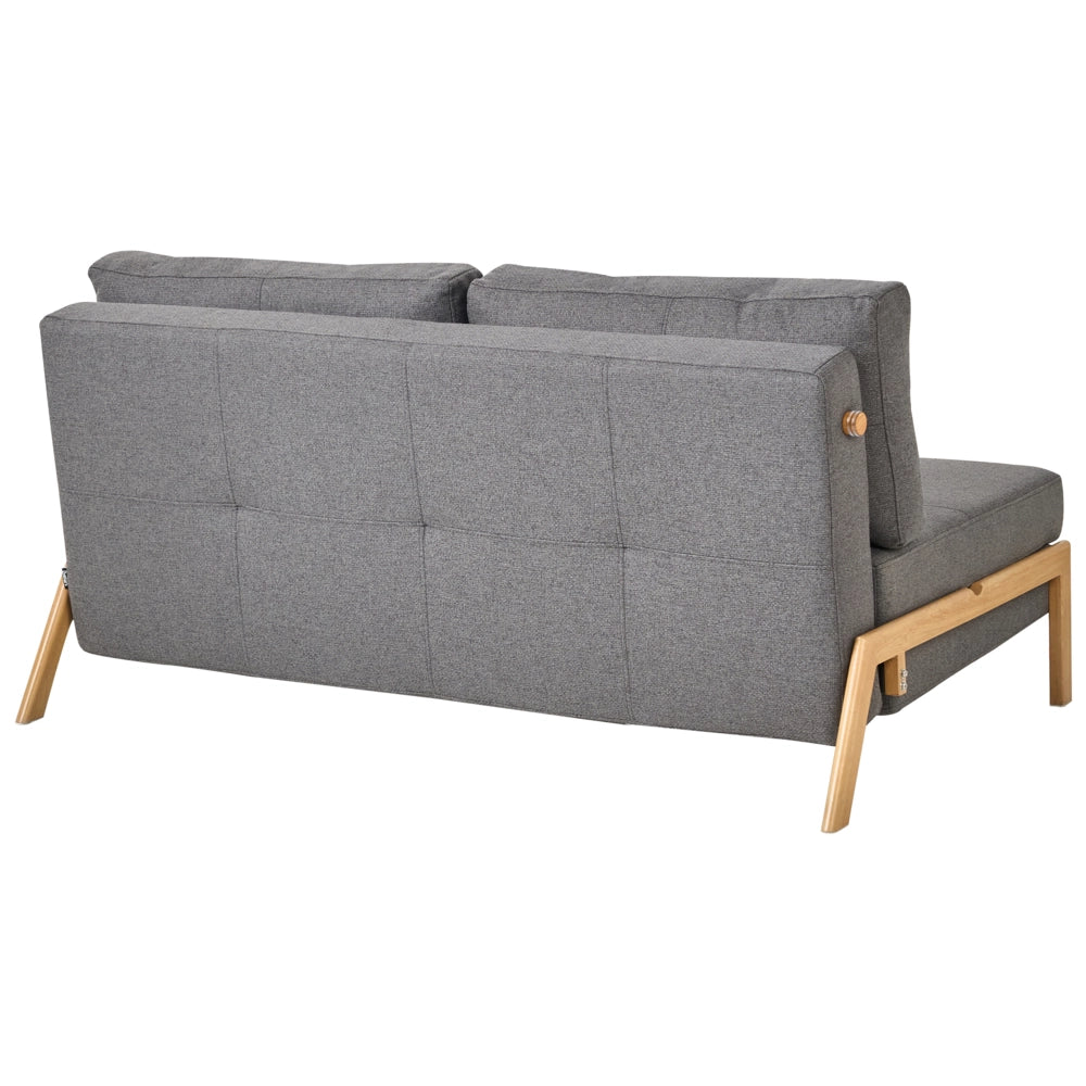 Divano Letto Tessuto colore Grigio Scuro Cuscini 2 Posti stile Scandinavo soggiorno