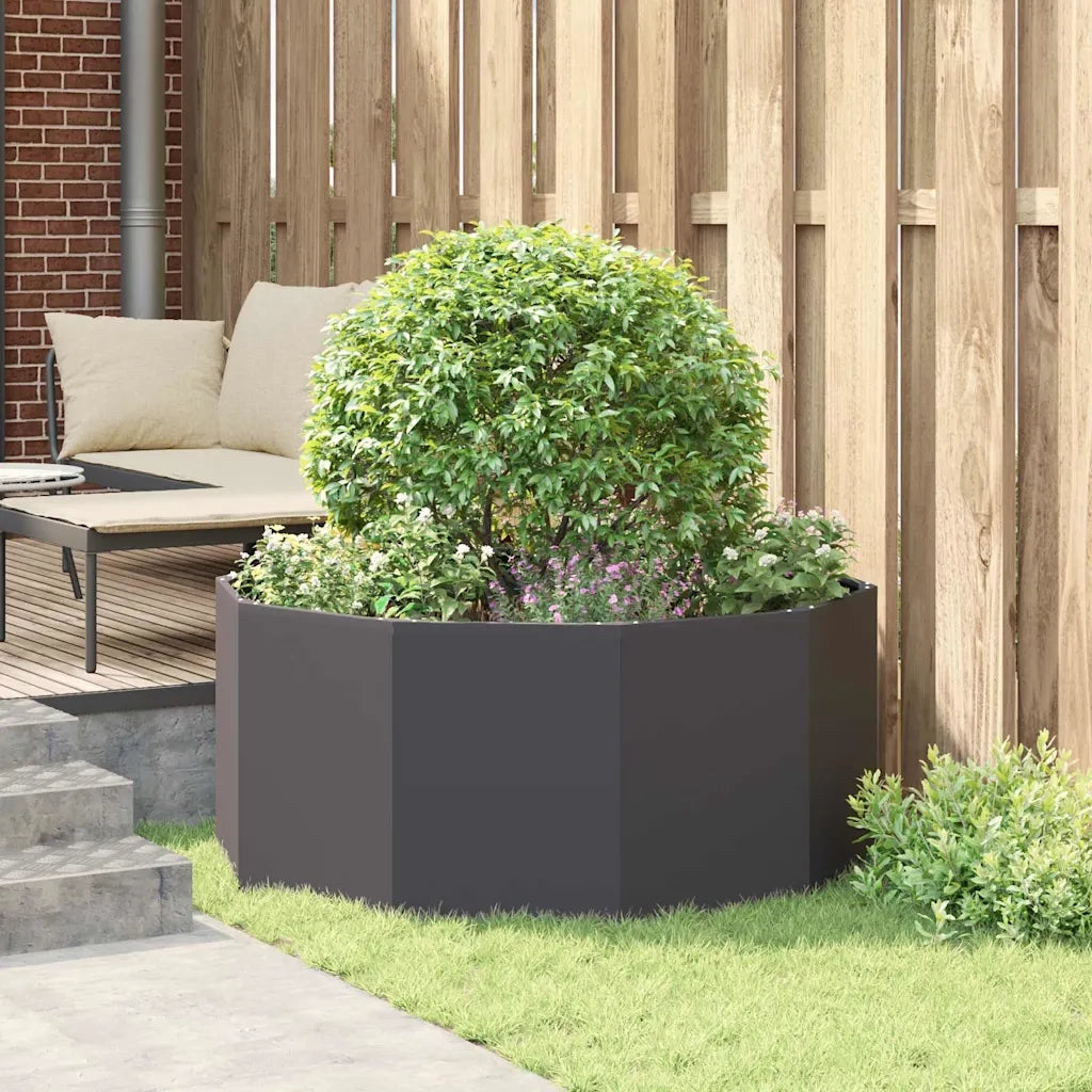 Fioriera | Cassetta per fiori | Vaso Nero 120 x 120 x 50 cm Acciaio