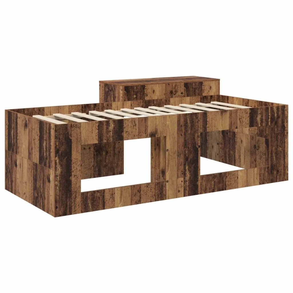 Letto alto per bambini con scrivania Legno antico 98.5 x 200 cm 3422665