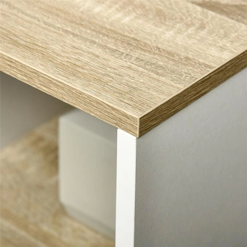 MOBILE BAGNO SOTTOLAVABO CON ARMADIETTO E 2 MENSOLE 77X45X60CM BIANCO E LEGNO