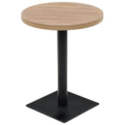 Tavolo alto stile bar/bistrot MDF e acciaio rotondo 60 cm rovere beige 0902109