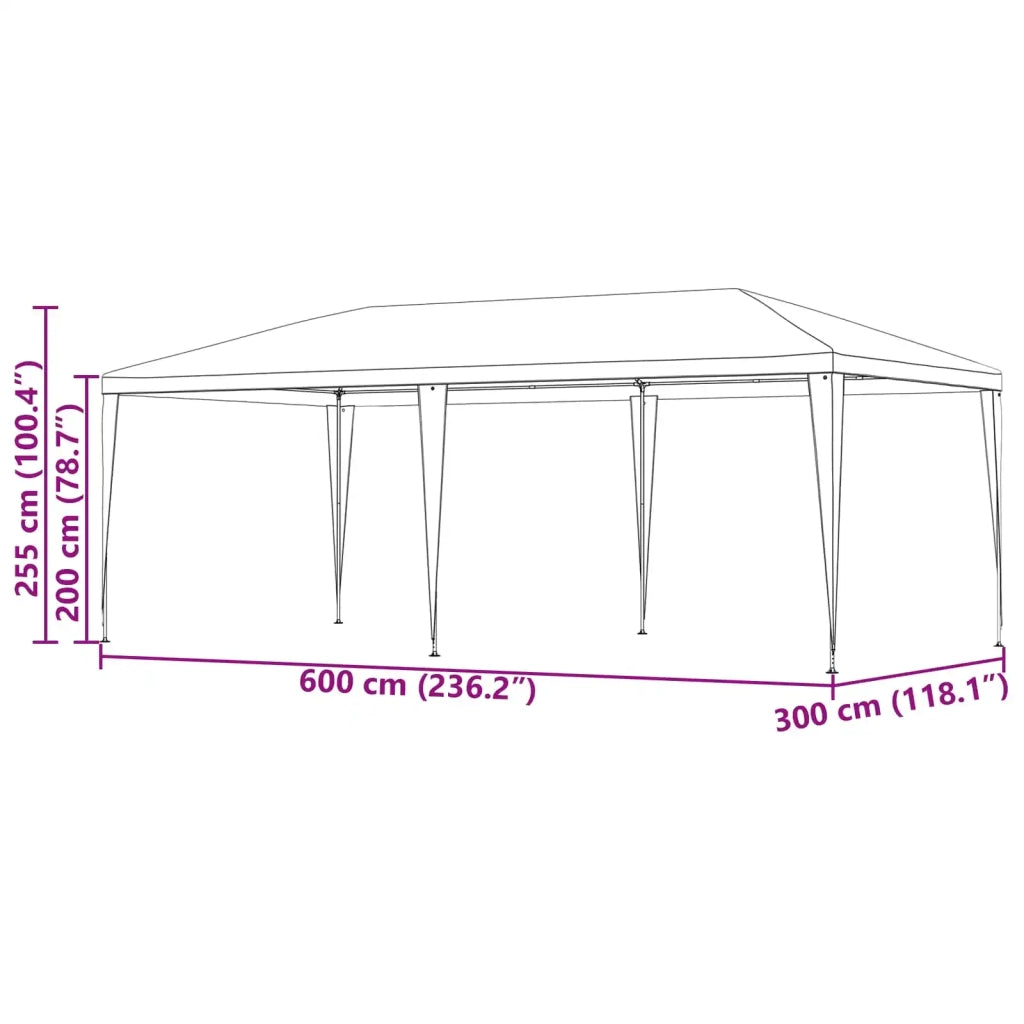 Tenda Party Rosso 600 x 300 x 255 cm PE e Acciaio 42032348