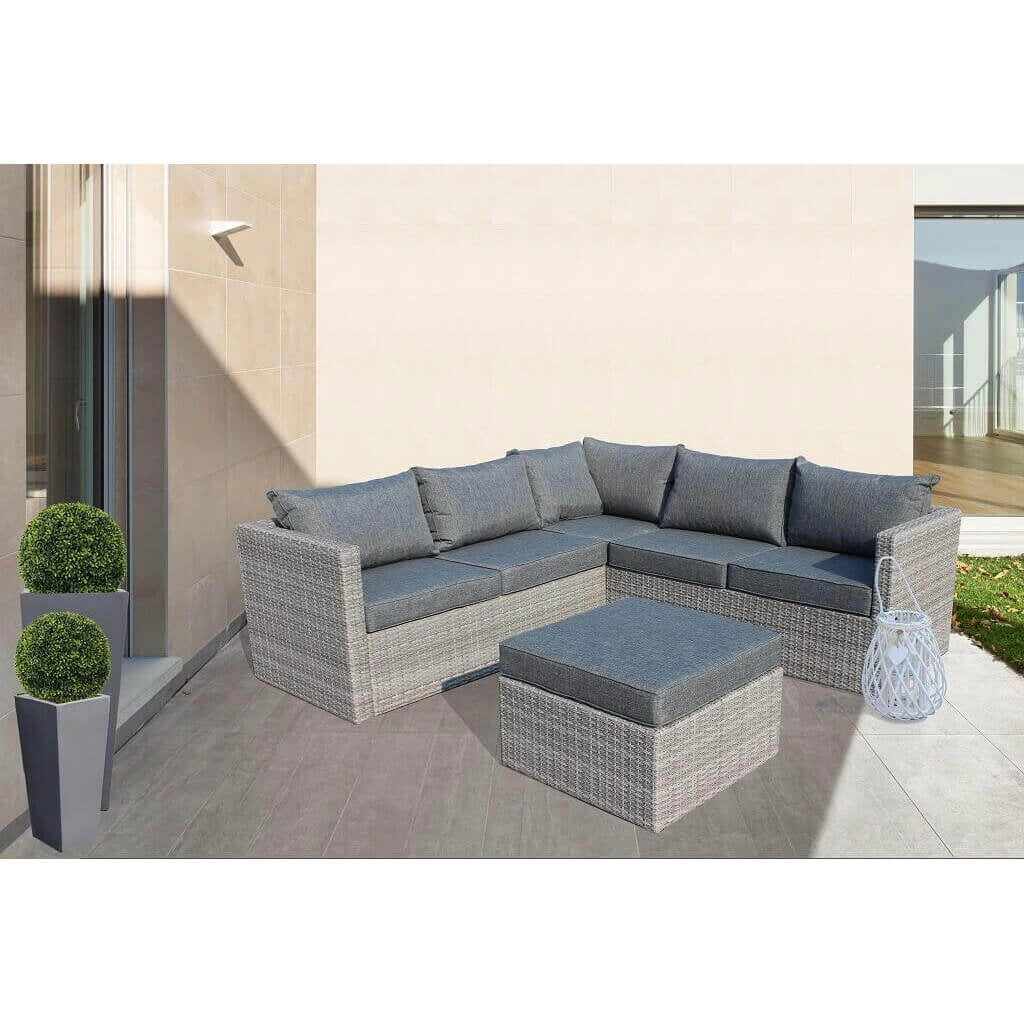 SALOTTO ANGOLARE ARGENTINA CON CUSCINI IN COLORE GRIGIO