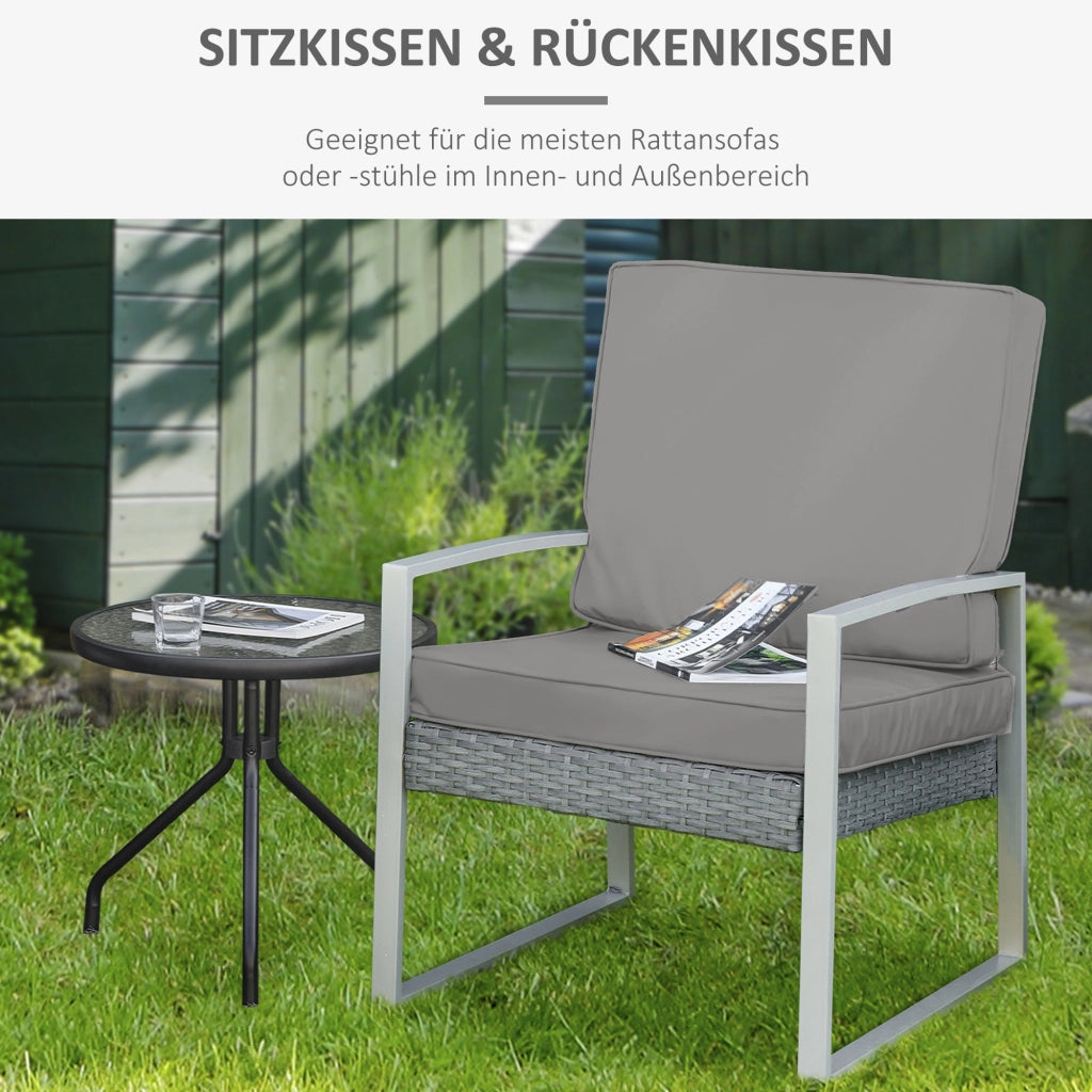 Cuscini 2 Pezzi per Sedie ¨C zephmum ¨C 56x52x7 cm Grigio Chiaro Tessuto Imbottito