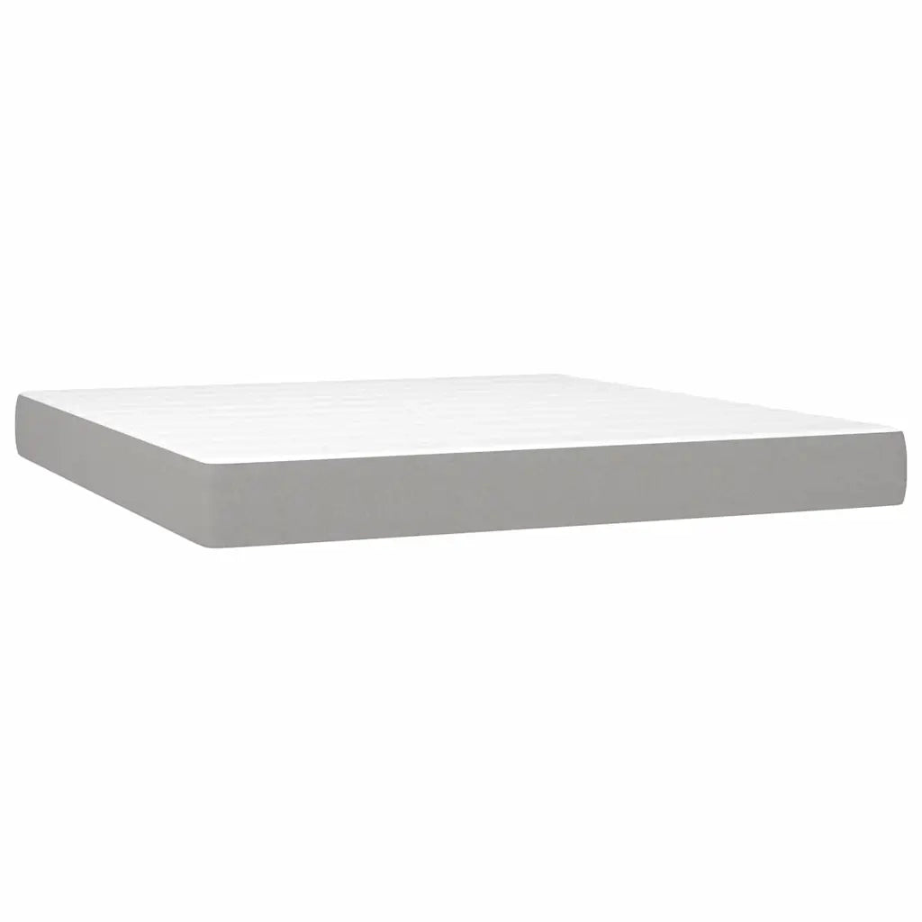 Giroletto a Molle con Materasso Grigio Chiaro160x200 cm Tessuto 3140065