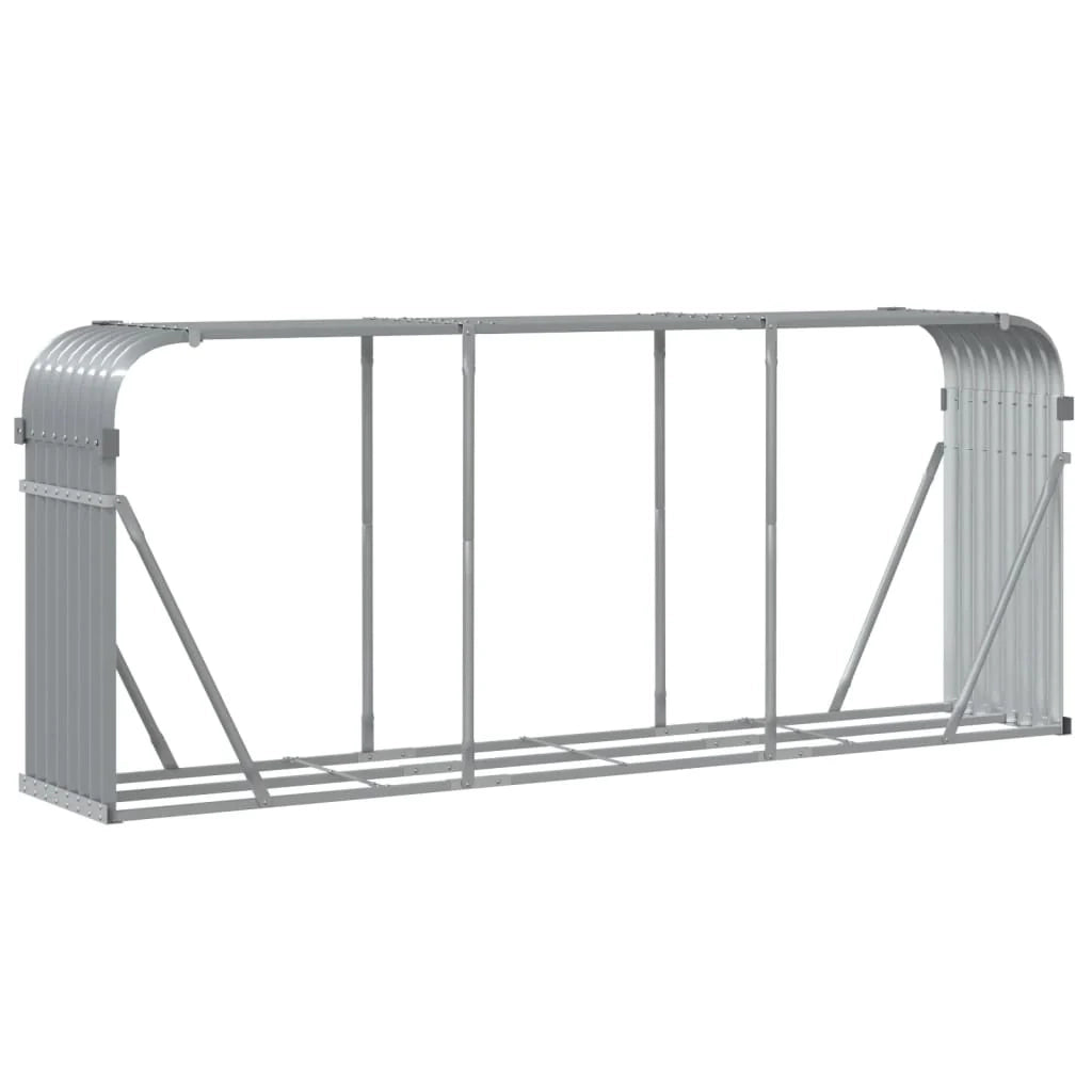 Portalegna chiaro 234 x 45 x 100 cm acciaio zincato grigio 02_0043813