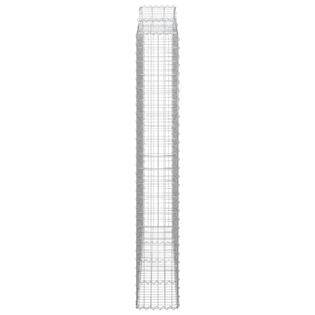Set 2 cestini per gabbioni recinzione a gabbia muro di contenimento ad arco 200 x 30 x 200/220 cm ferro zincato Argento 02_0041336