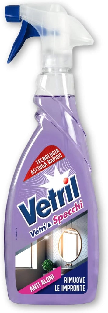 SET 12 PZ DETERGENTE PER VETRI VETRIL DA 650ML ANTIALONI VETRI E SPECCHI