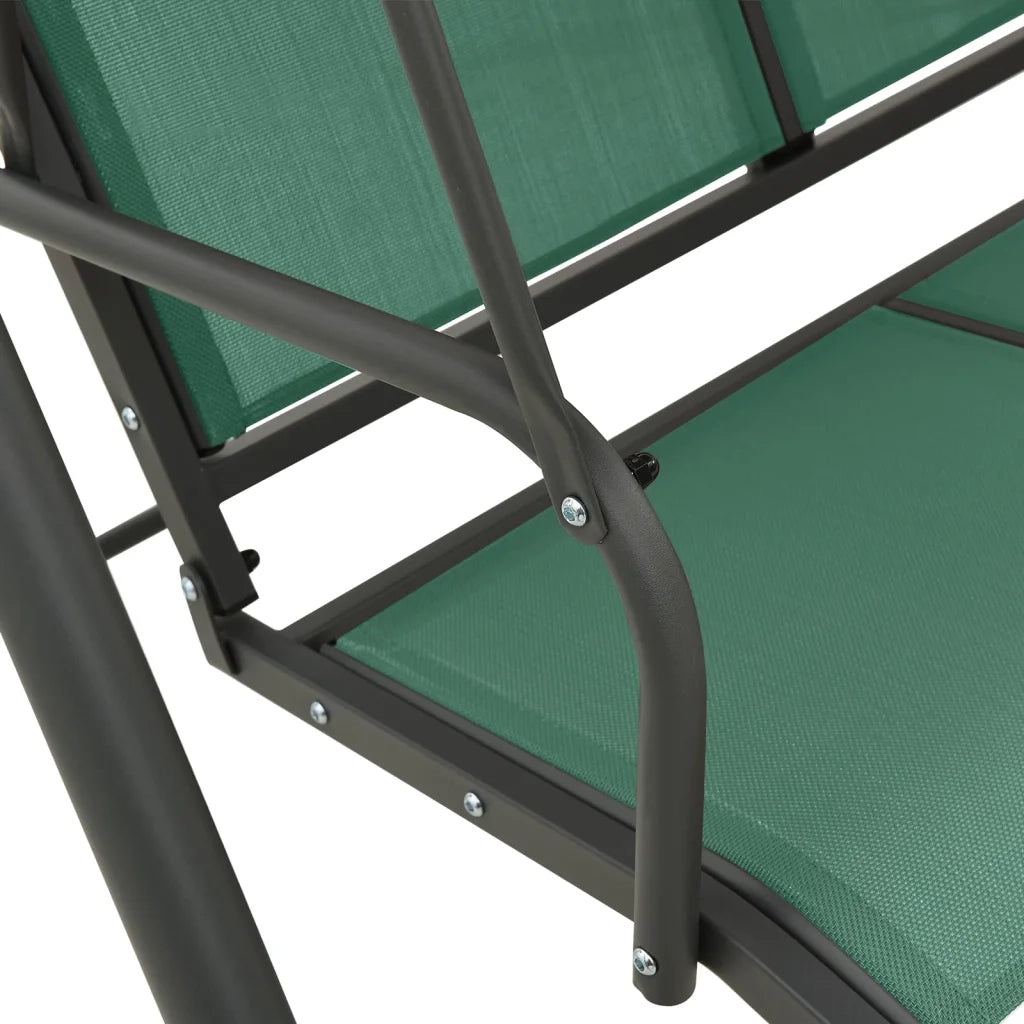 Panca a Dondolo da Giardino Verde 170 cm Textilene e Acciaio CFW1500478