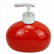 Trade Shop - Dispenser Per Sapone Liquido Ceramica Rosso Dosatore Moderno Arredo Bagno 79260 -