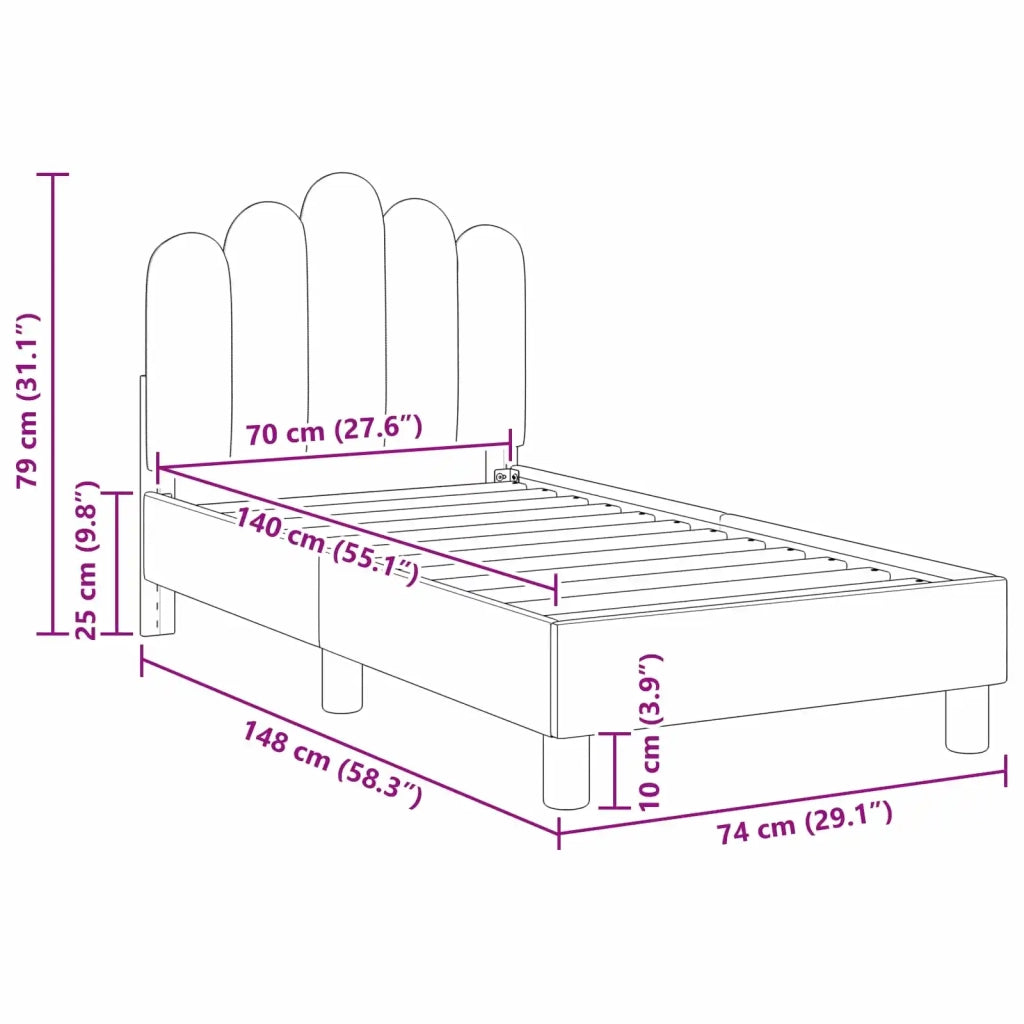 Struttura letto per bambini con testata Rosa 70 x 140 cm 42011042