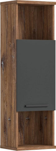 Cassa da bagno a muro - Armadio da bagno - Supporto per doccia - Materiale legno - Grigio - Ca. 35x112x25 cm