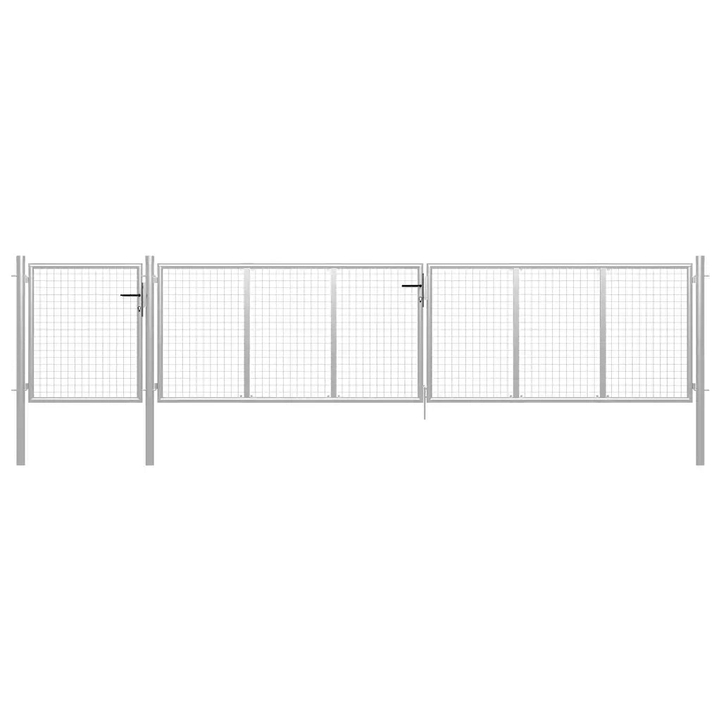 Cancello per Giardino in Acciaio 500x100 cm Argentocod mxl 106366