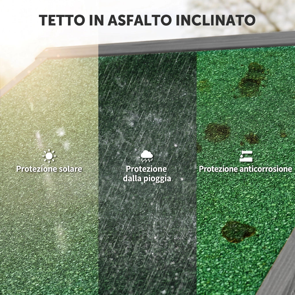 Capanno da Giardino Porta Attrezzi in Legno Impermeabile, 77x54.2x179cm - Grigio