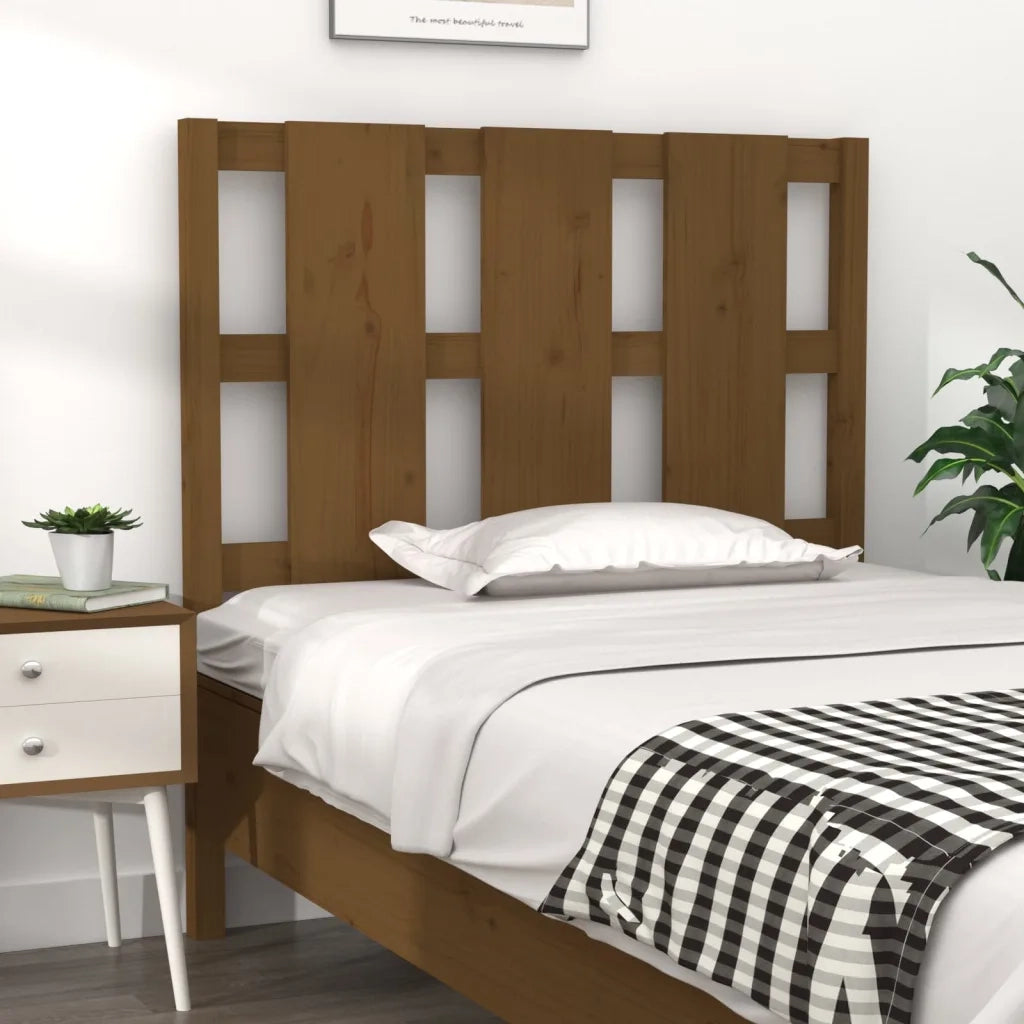 Testiera per Letto-Testata-Testiera Decorativa ambra 95,5x4x100cm in Legno Massello di Pino 808135