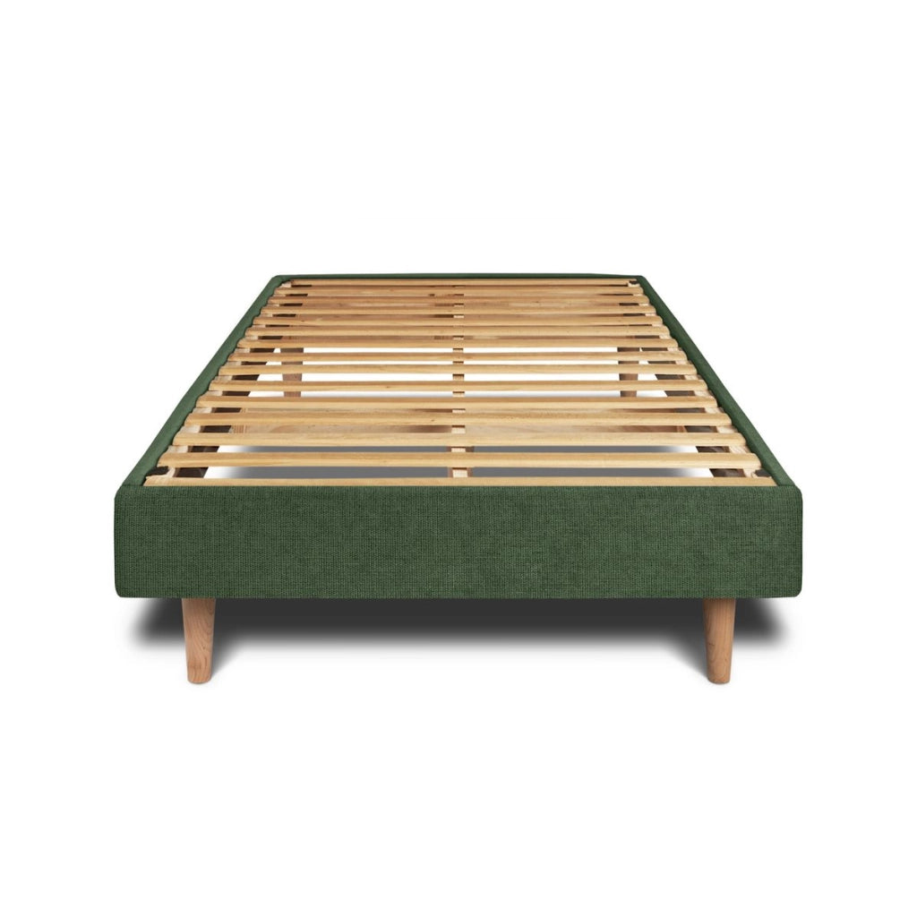 Letto 90x190 cm con testiera in linea - Tessuto Tela opaca