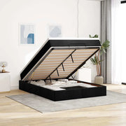 Struttura Letto Pouf con Materasso Nero 140x190 cm in Tessuto 3311108