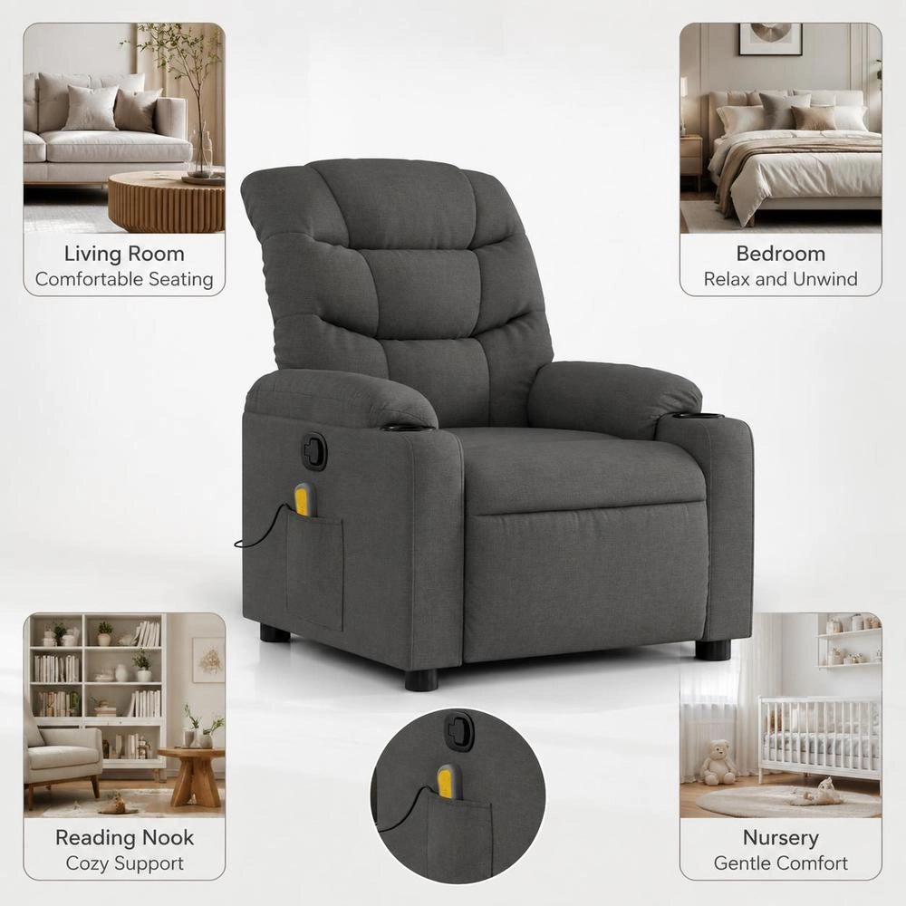 Massage Chair, Dark Grey Fabric
