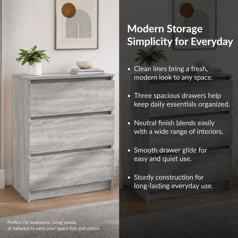 Sideboard Grey Sonoma 60x35x76 Cm Wood Material