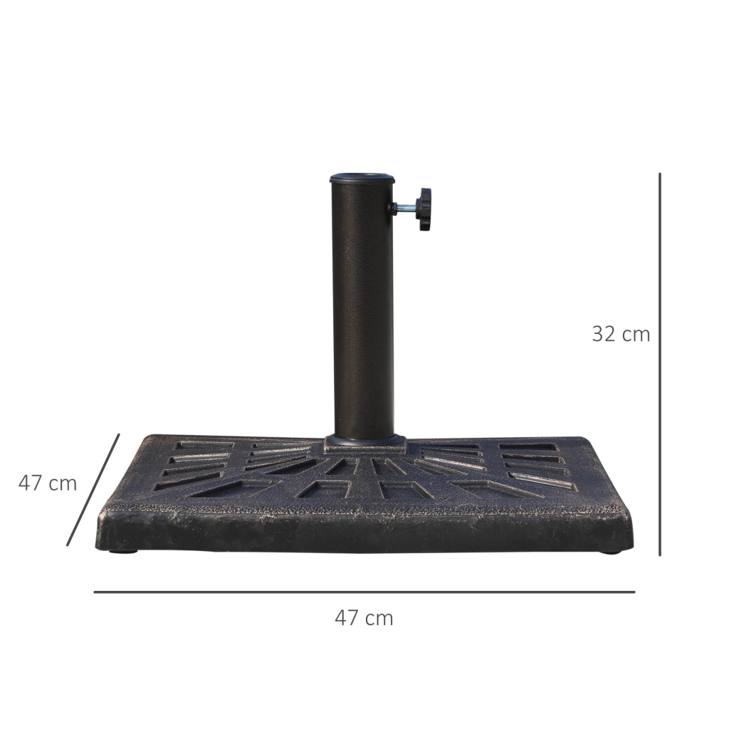 Base per ombrellone 15 kg quadrata in metallo ¨C zephmum ¨C bronzo, per diametro 38mm