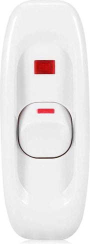Schakewichetto per Lampadari - Interruttore per Cavo con LED di Indicazione - AC 250V 10A Inline A/V - Adatto per Lampadari da Tavolo e da Scrivania - Lampadari Specchianti - Lampadari da Parete - Bianco.