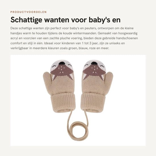 Manopole calde per bambini - Pelle imbottita - Fleece interno - Adatto a tutte le età - Unico modello - Inverno - Comodo e morbido