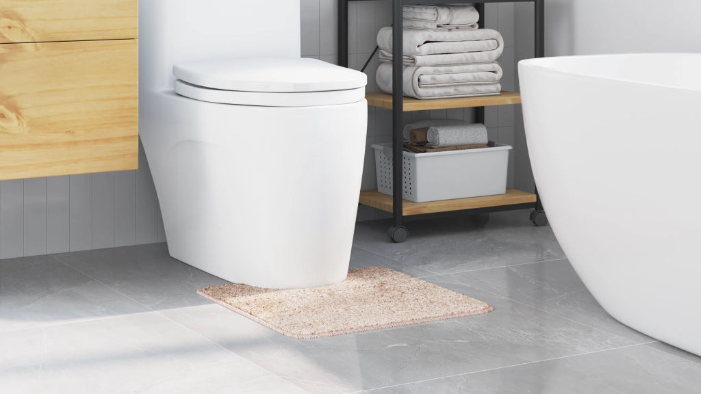 Tappetino da Bagno U-Shaped Panna 50x50 cm Polipropilene Antiscivolo
