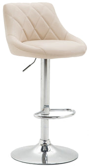 Sgabello Lazio in similpelle crema,cromo