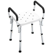 Sgabello da doccia per anziani e disabili con braccioli ¨C zephmum ¨C bianco, altezza regolabile, antiscivolo