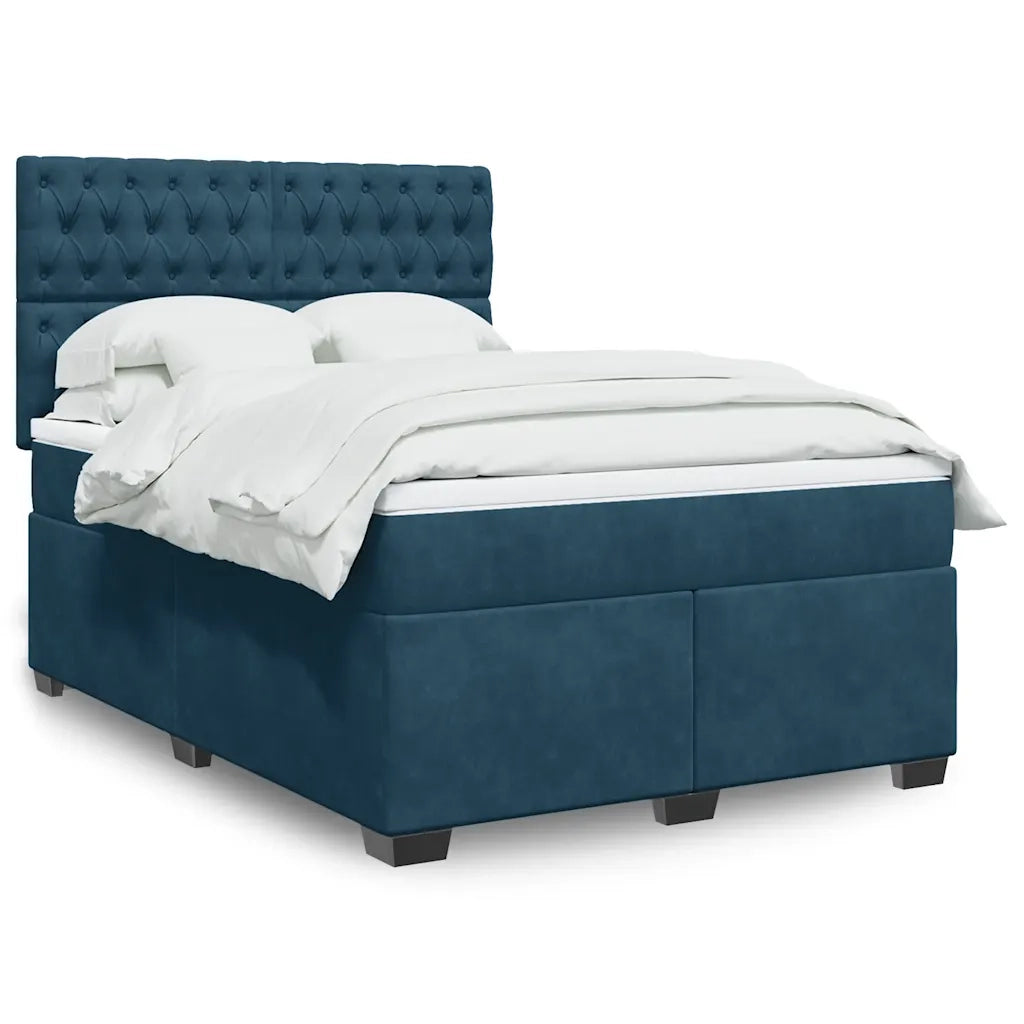 Giroletto a Molle con Materasso Blu 140x190 cm in Velluto 3290916