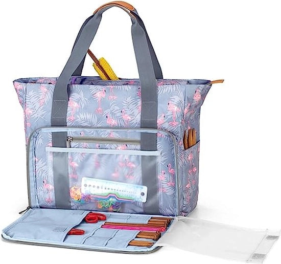 Borsa per l'arazzo, borsa per la lana da portare con filo e progetto incompleto, aghi da cucire e accessori (accessori non inclusi)