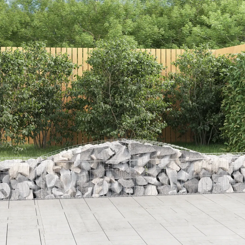 Cesti Gabbioni ad Arco 6 pz 400x50x40/60 cm Ferro Zincatocod mxl 101206