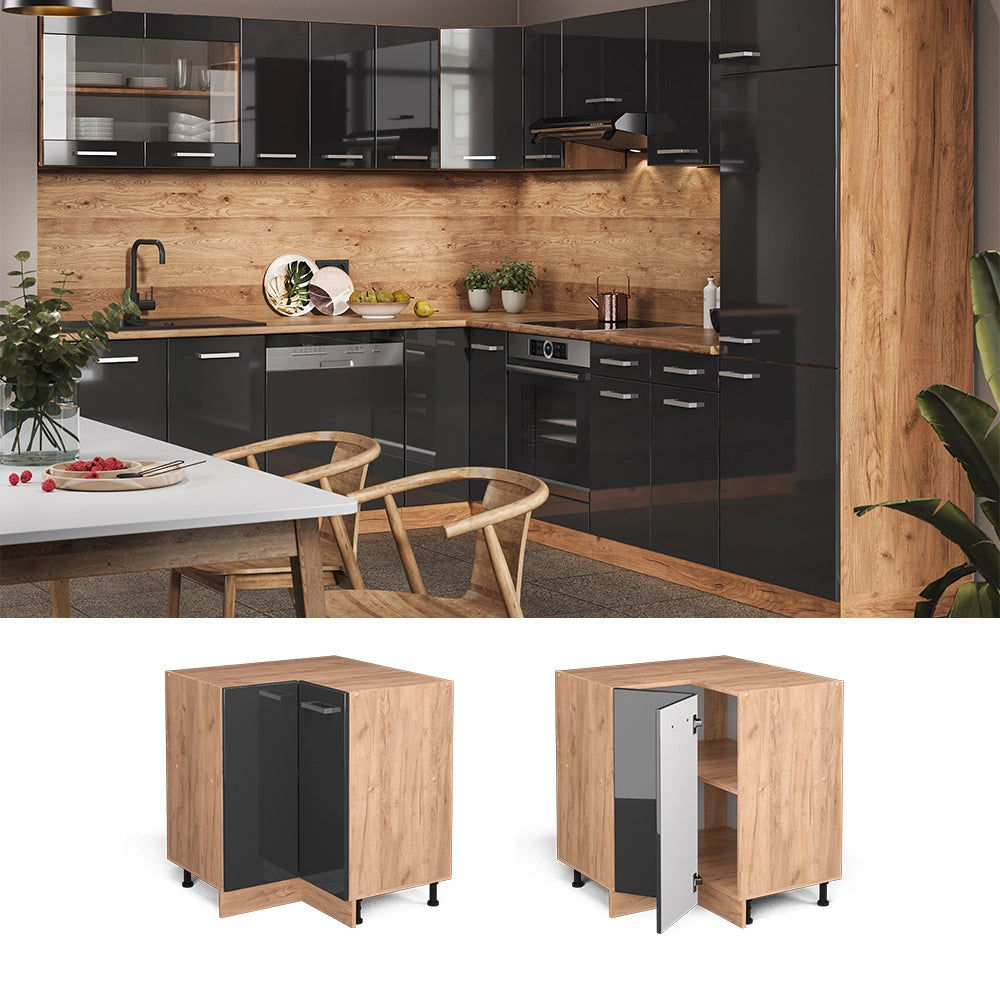 Vicco Mobile ad angolo cucina Antracite lucido 75.6 cm senza piano di lavoro