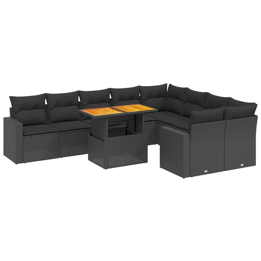 Set Divani da Giardino 10pz con Cuscini in Polyrattan Nerocod mxl 112710