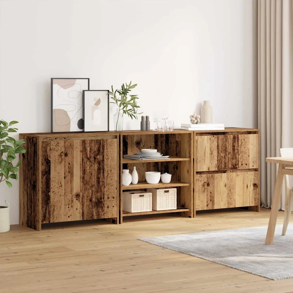 vidaXL Sideboards 3 pcs Legno vecchio 70 x 41 x 75 cm