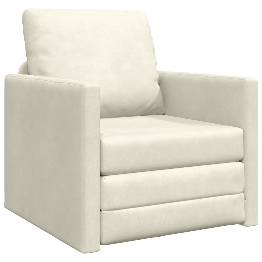 Letto Sofa 2-in-1 Crema 74x77x81 cm in Velluto