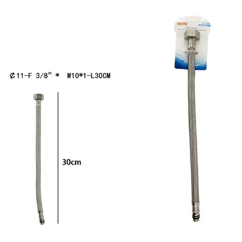 Trade Shop - Tubo Flessibile Flessibili Rubinetto Miscelatore Acqua 30 Cm F 3/8 X M10/1 69390 -