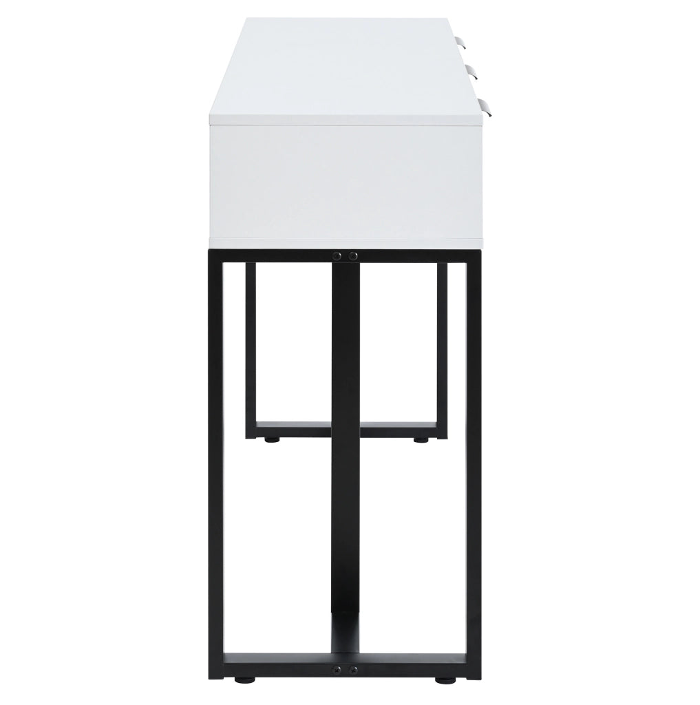 TAVOLO CONSOLLE con cassetti Bianco/Nero in MDF