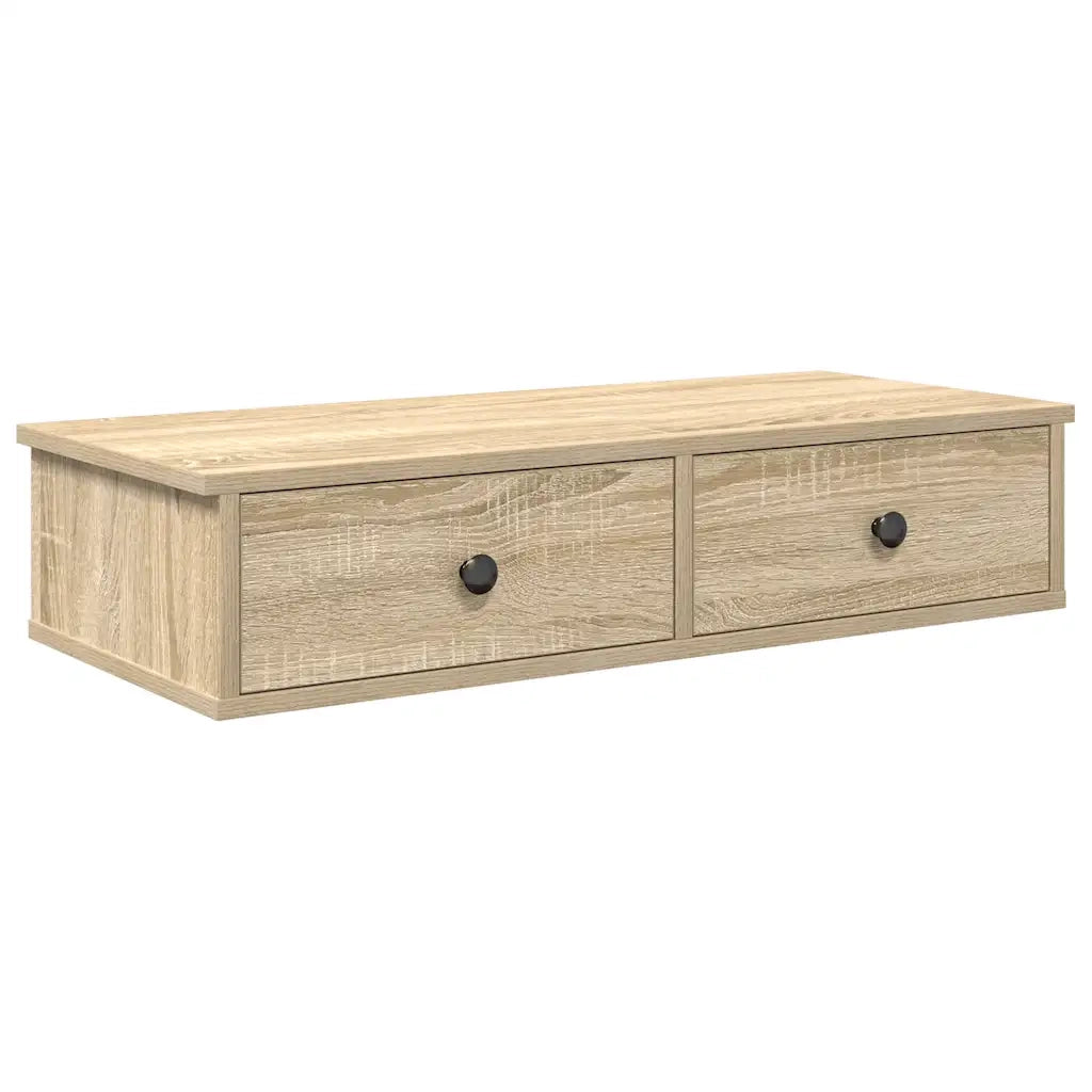 vidaXL Scaffale a Parete con Cassetti Sonoma 80x34x17 cm in Truciolato