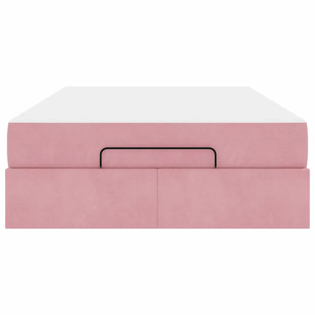 vidaXL Struttura del letto con materasso Rosa 140 x 190 cm Velluto