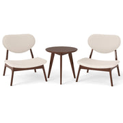 Set di 2 comode poltrone con tavolino laterale 73 x 71,5 x 73 cm seduta ergonomica design moderno legno massello beige 20_0017062