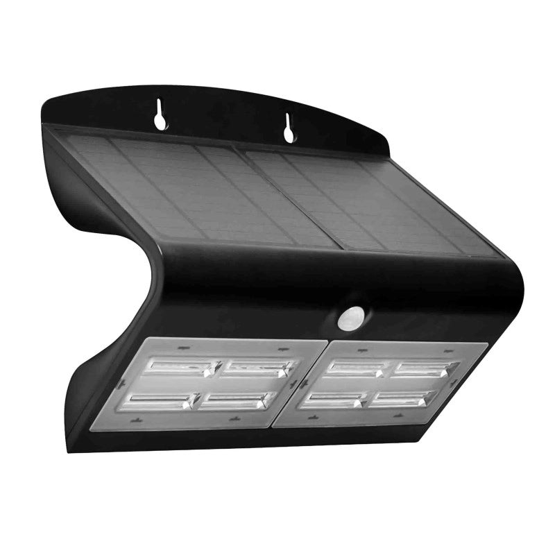 Double lampe solaire de sÃ©curitÃ© et d'Ã©clairage pour abri de jardin - Noir