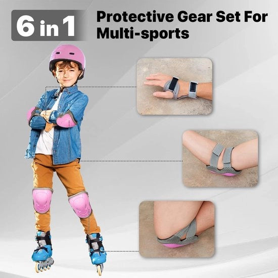 Set di protezione per bambini, protezioni, pattini in linea, ginocchiere con casco per pattini in linea, skateboard, bicicletta, pattini a rotelle