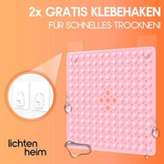 Sottopanno antiscivolo sensibile 53 x 53 cm con 2 ganci in materiale BPA-free e resistente ai funghi lavabile rosa.