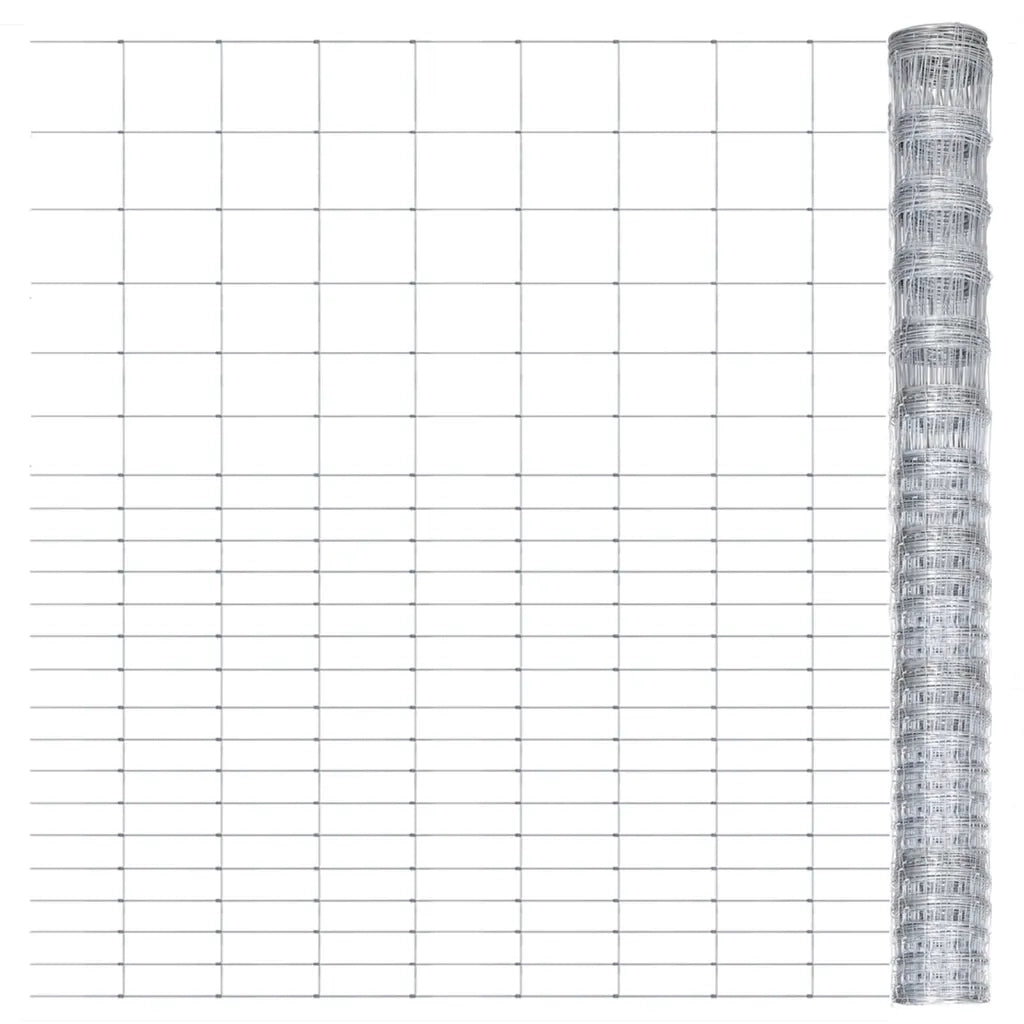 Recinzione da Giardino in Acciaio Zincato 50x1,6 m Argento cod mxl 25987