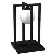 Lampada tavolo loft nera sfera vetro Diego Milagro E14