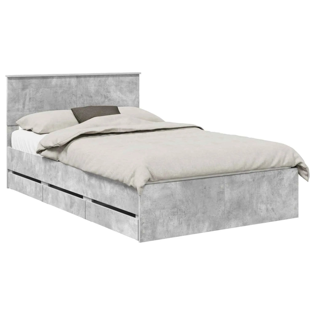 Struttura del letto con cassetto Grigio cemento 120 x 190 cm 3408001